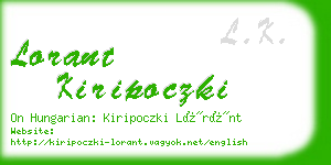 lorant kiripoczki business card